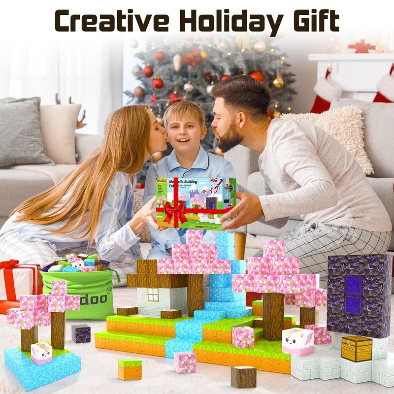 Magnetic Building Block Toy, 192pcs/set Creative Pixel DIY Tabletop Decoration, Creative Sensory Toy for Boys & Girls 3