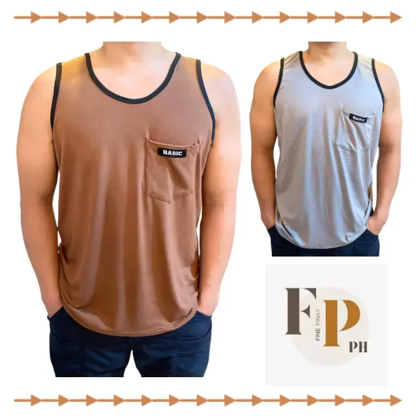 FPP BASIC Sando For Men With Pocket Cotton Spandex Menswear Daily Wear Comfortable Fabric Straight Tops Fits Small to Large