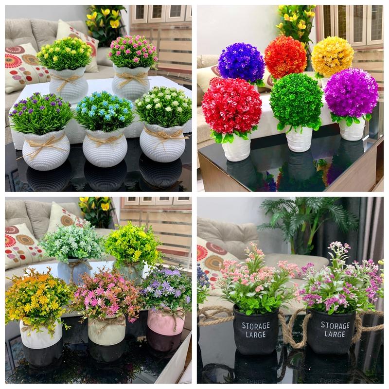 Tổng hợp các chậu hoa giả để bàn, để kệ, hoa giả trang trí Trang Trí Nhà Decor Bàn Decor Phòng Decor