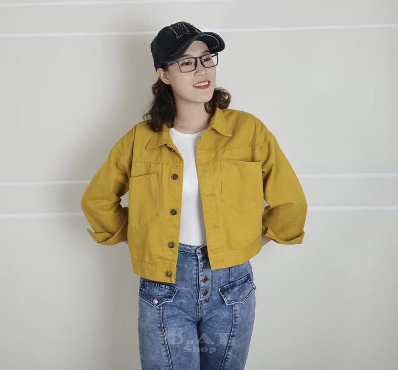  Áo khoác kaki nữ 6 màu form lững vừa đẹp Panda cho bạn gái từ 39-57kg cao 1.45-1.57m Top Jean Women Jacket Kem Cotton 