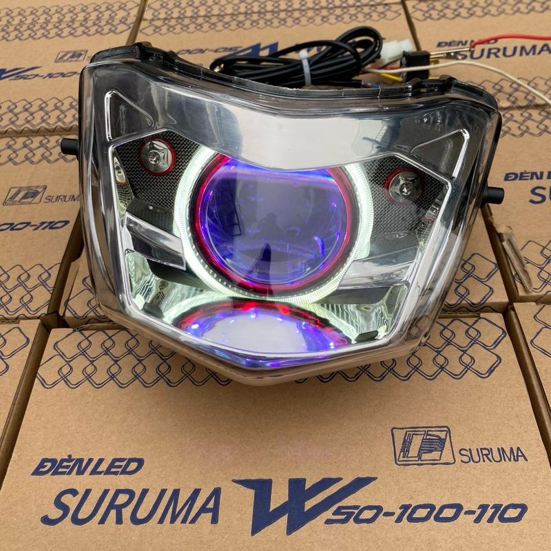  Đèn suruma lên bi cầu 3.0 M10 V4 đổi màu qua app cho wave 50 100 110cc 