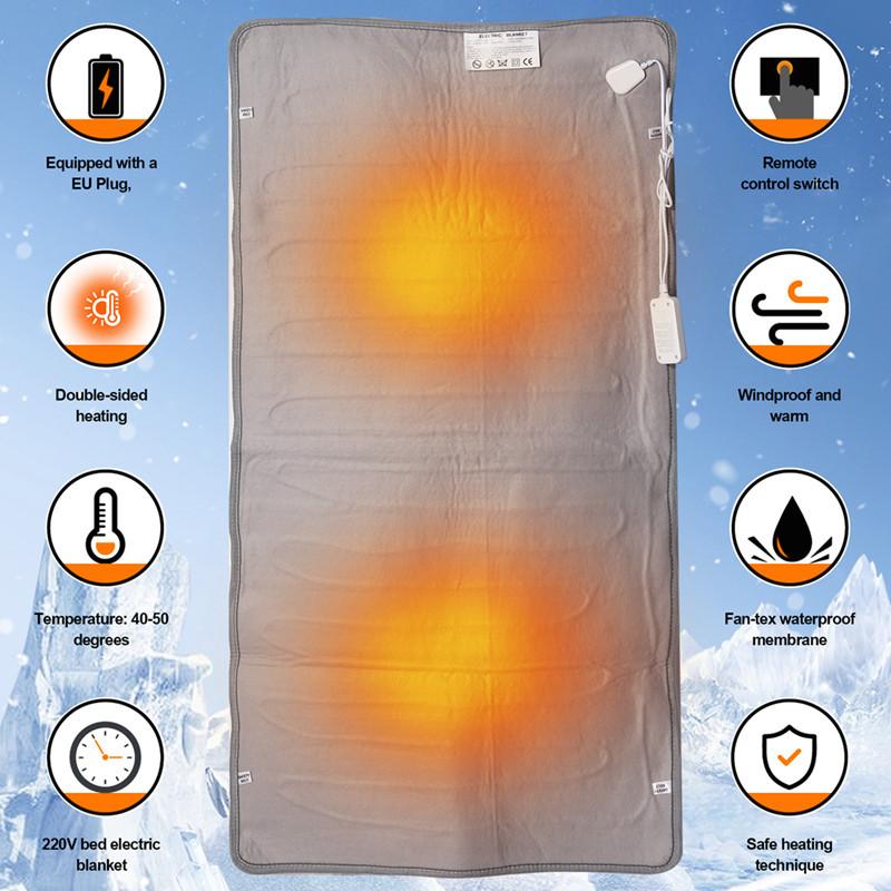 Selimut Elektrik, 220V, untuk Katil, dengan Suis Kawalan Pintar, Tikar Pemanas, 80 * 150cm, Palam EU 4