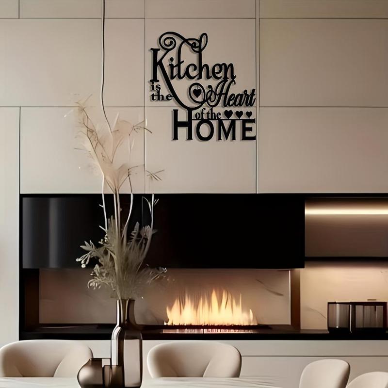 Product Introduction of Kitchen Is The Heart Of The Home Letter Pattern Wall Art, Vintage Metal Wall Decor, Removable Reusable Wall Decor for Home, Office, Living Room, Stickers 2