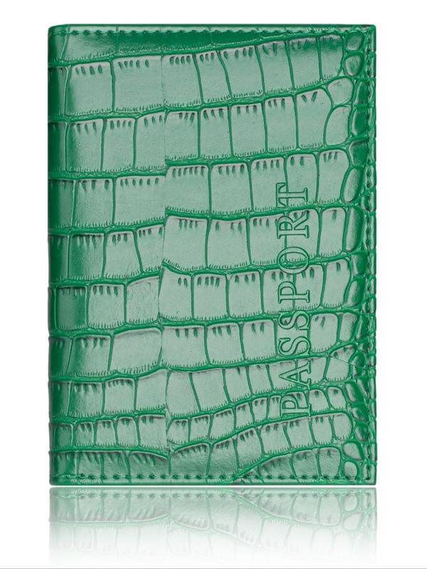 Crocodile Embossed Pu Leather Travel Passport Holder, Minimalist Plain Passport Cover for Women & Men, Slim Travel Wallet Accessories 2