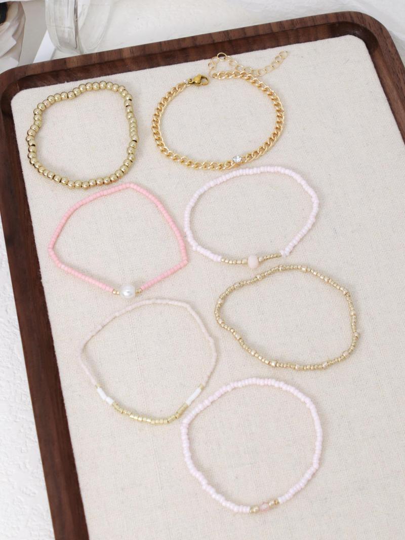 Product Introduction of Boho Style Beaded Bracelet Set, Fashion Beaded Bracelet for Women & Girls, Casual Trendy Accessories for Party, Daily Decor for Birthday Gift 4
