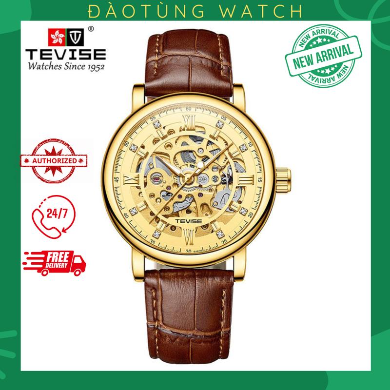 Đồng Hồ Cơ Nam TEVISE Watch Đeo Tay  Vòng Tròn Kim Cương Lộ Cơ Cao Cấp Chống Nước 3ATM 30M Size 40mm