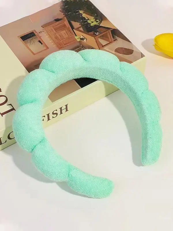 Cute Geometric Design Pink Hair Hoop, Casual Versatile Sponge Fabric Hair Hoop for Women & Girls Hairstyle Ideas, Daily Use As Valentine's Day Gifts, Hair Accessories, Puffy Headband 1