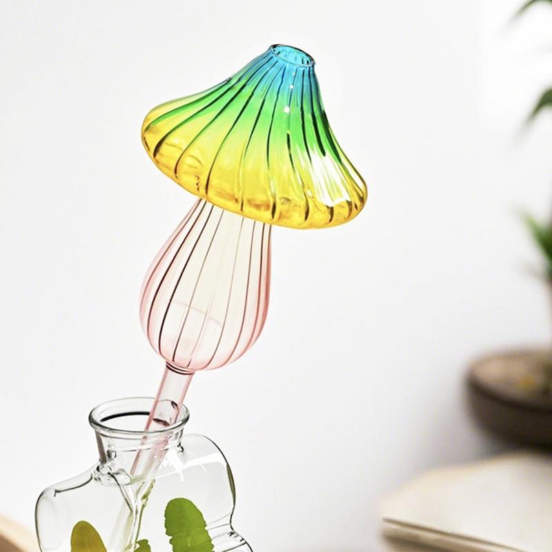 wnnerke- Self-watering Plant Waterer Exquisite Flower Waterer Self-watering Mushroom Plant Bulb for Indoor  Outdoor Plants Clear Gradient Color Easy Watering Solution 1