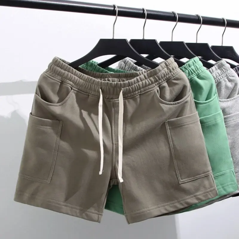 Gym shorts men running sports fitness pants summer plus size casual three points beach shorts men