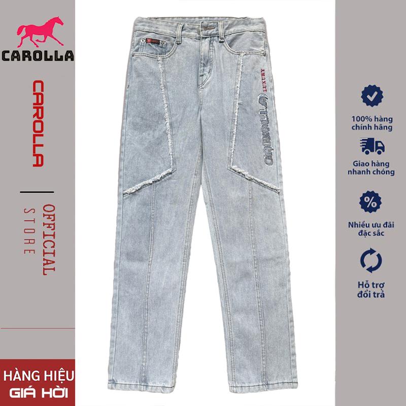 CAROLLA Quần Jean Nam Form suông, ống đứng, ống suông, Jean Baggy, Năng Động, Menswear Pants Kem Có Túi 5