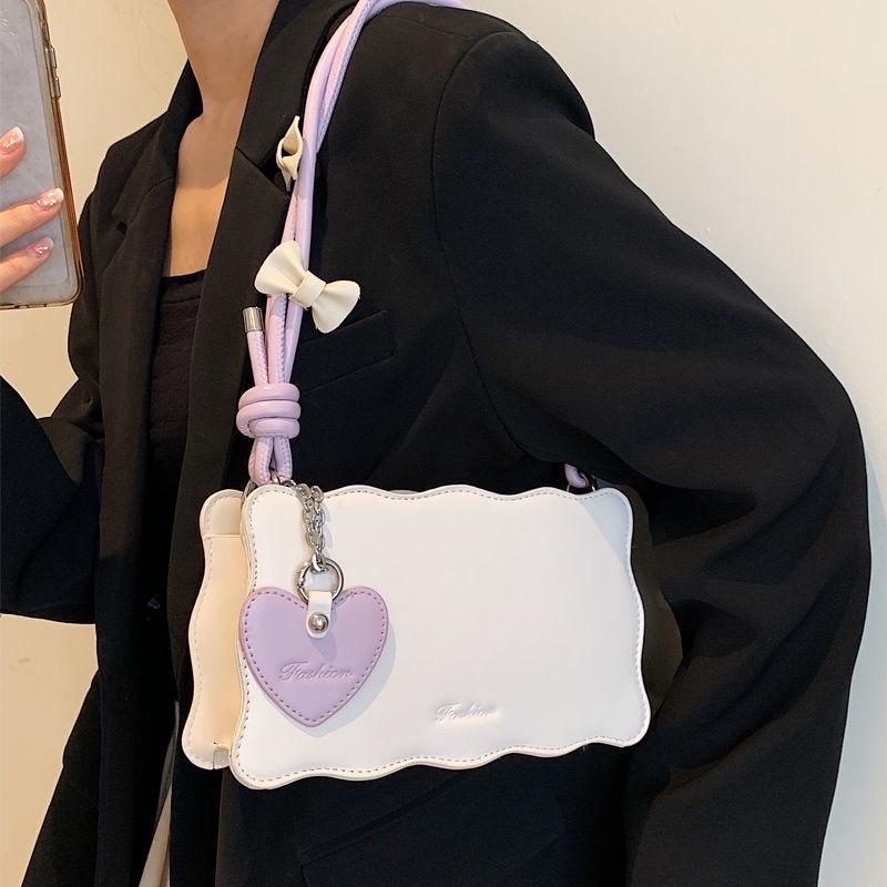 Túi xách tự đan da PU,túi handmade thời trang Hàn Quốc Bag Nữ Kem