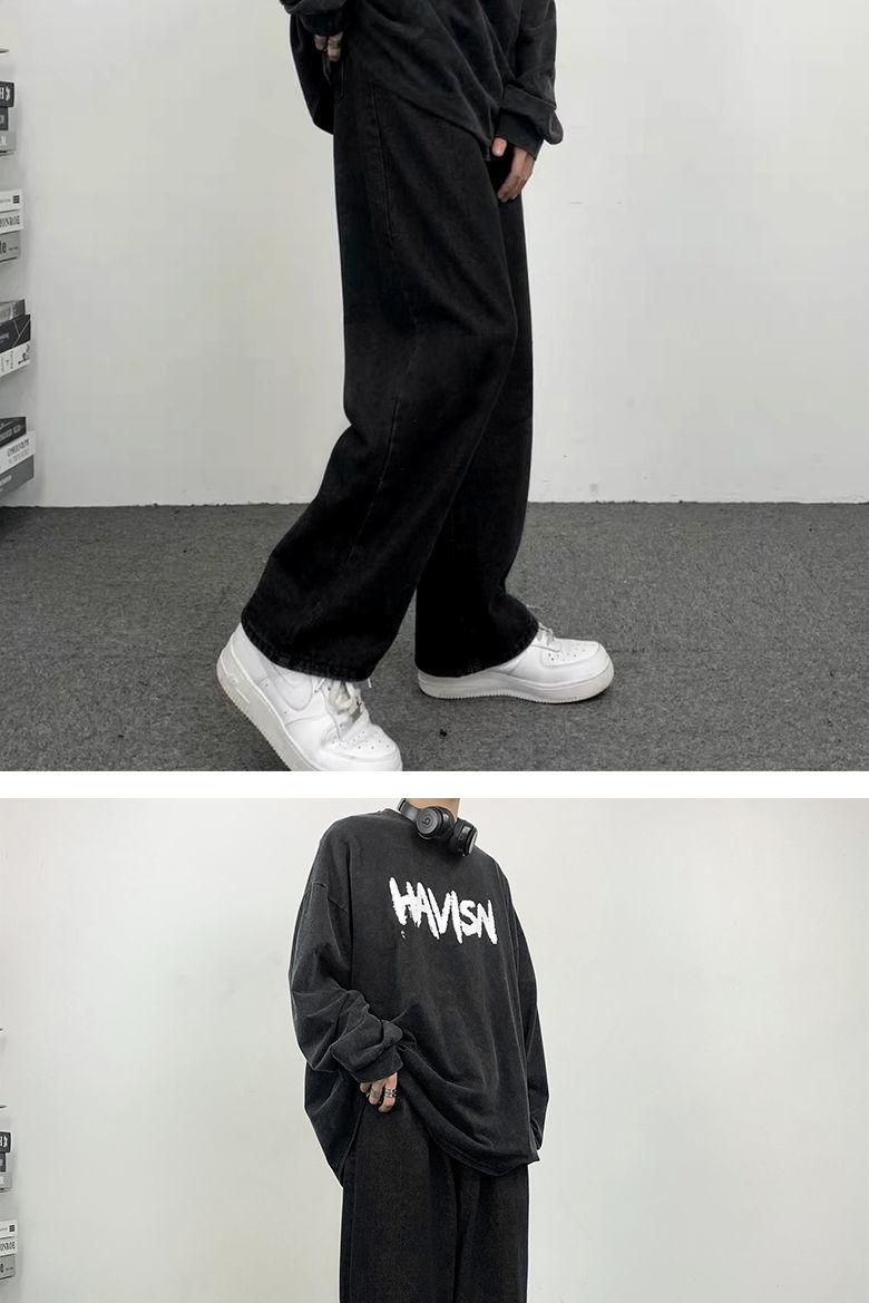 Product Introduction of Quần Dài Denim, Phong Cách Mỹ Mới, Thời Trang Đường Phố Cao Cấp Ins, Dễ Phối Đồ Dáng Rộng Vừa Vặn, Cắt Thẳng, Ống Rộng, Quần Thường Ngày Thích Hợp Cho Nam Và Nữ 9