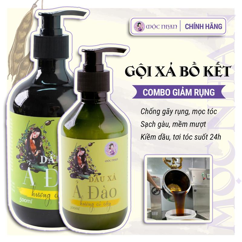 Combo dầu gội - Dầu xả dưỡng tóc chuyên sâu Mộc Nhan Chăm Sóc Tóc