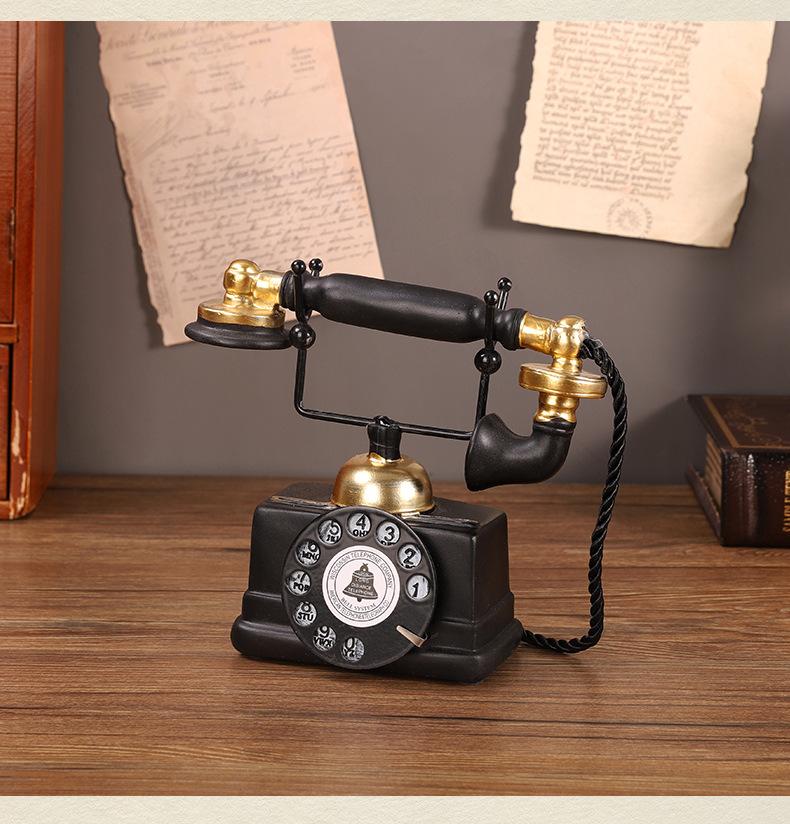 Product Introduction of American Retro Telephone Decoration Home Living Room and Wine Cabinet Decorations Bar Shooting Props Nostalgic Telephone Model Ornaments 9