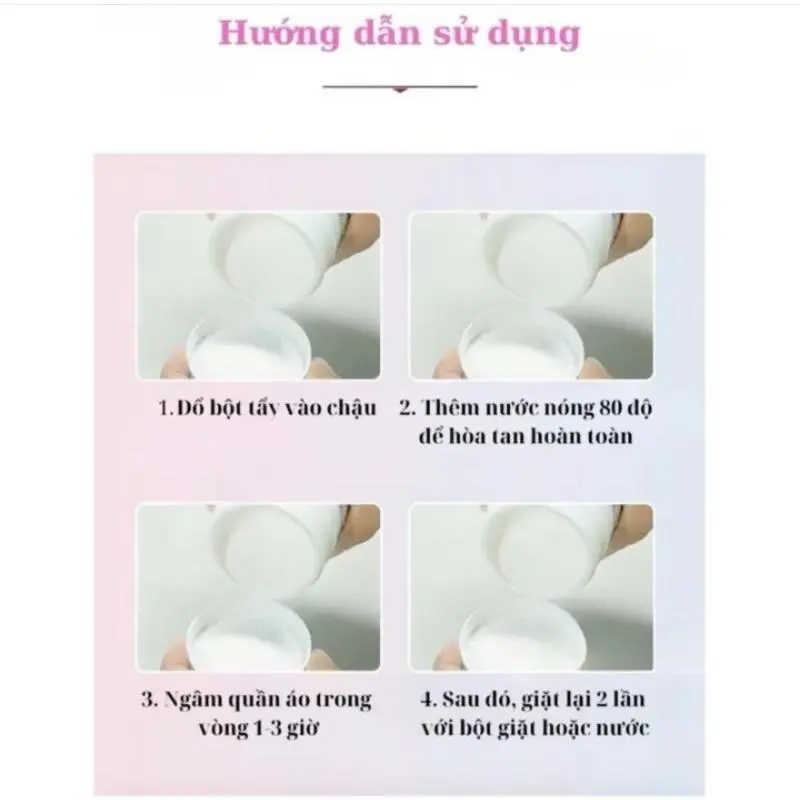 [Sale Xuân Hè] Bột tẩy trắng Sinh học 260g - Tẩy vết bẩn, khử vết ố vàng trên quần áo, giày dép, khăn , an toàn cho da và giày dép Làm Sạch Nam 8