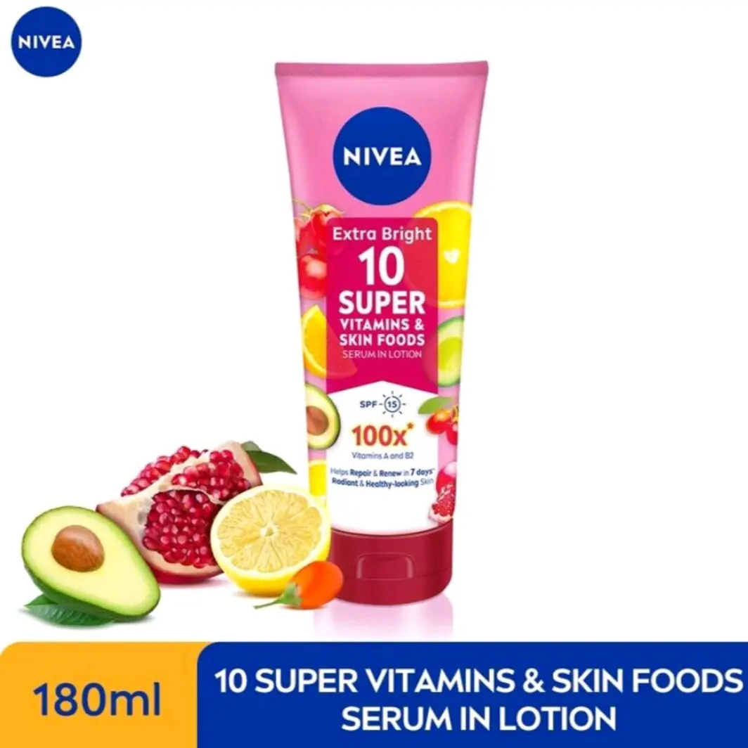 Nivea Extra Bright 10 Super Vitamins & Skin Food 180ml