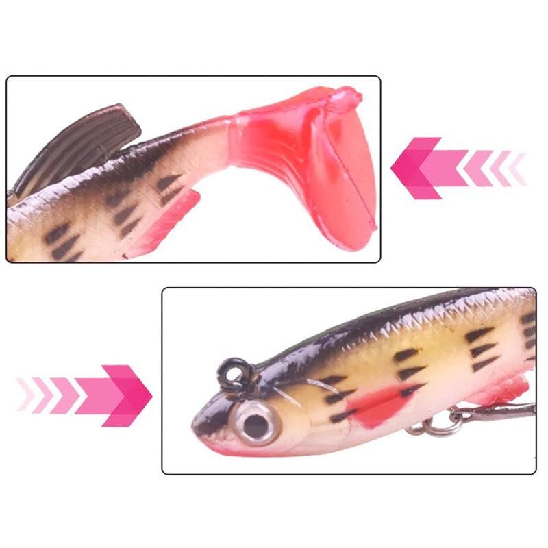 Product Introduction of T Tail Soft Bait Package Lead Fishing Bait Fake Bait Set 7 5cm 12g Bionic Double Hook Lure For B1O7 29