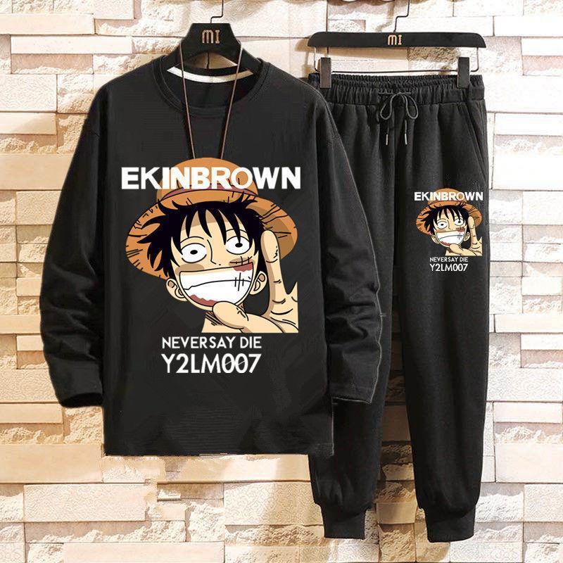 Product Introduction of Bộ Đồ Naruto, Dành Cho Học Sinh Nam, Phong Cách Anime Đi Chơi Áo Phông Dài Tay, Quần Thường Ngày Cropped Xén, Bộ 1 / 2, Hàng Mới Về Thu Đông 2024 Menswear Thun 7