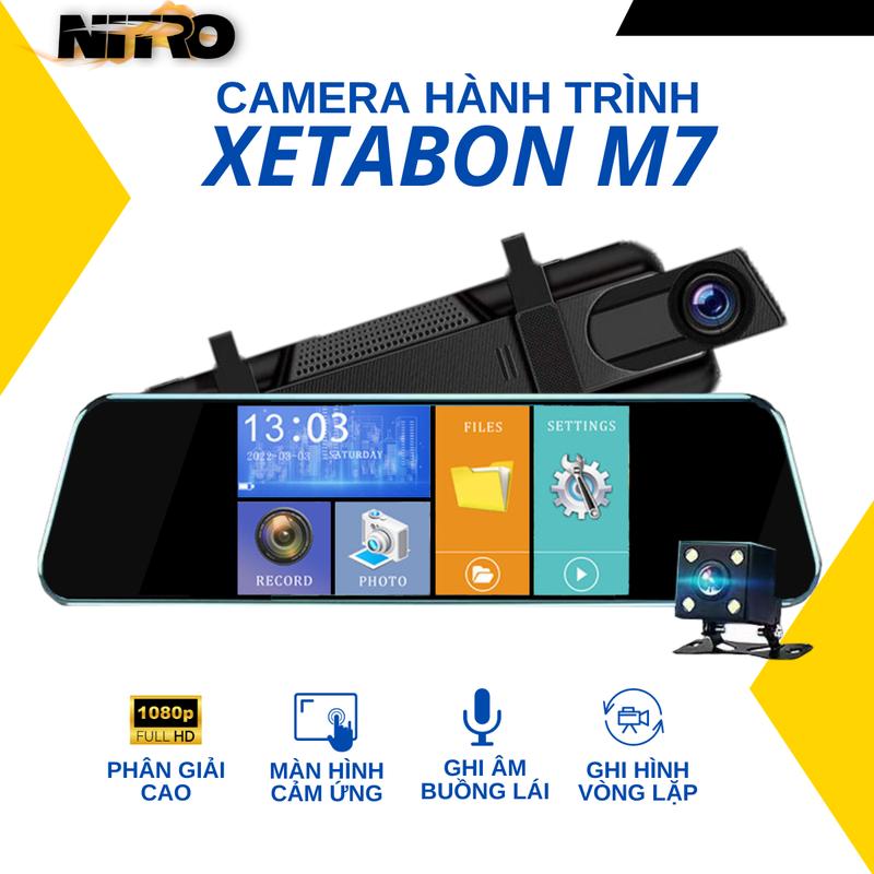 Camera hành trình ô tô M7 dạng gương chiếu hậu màn 7inch FullHD Lắp đặt dễ dàng bảo hành 12Tháng