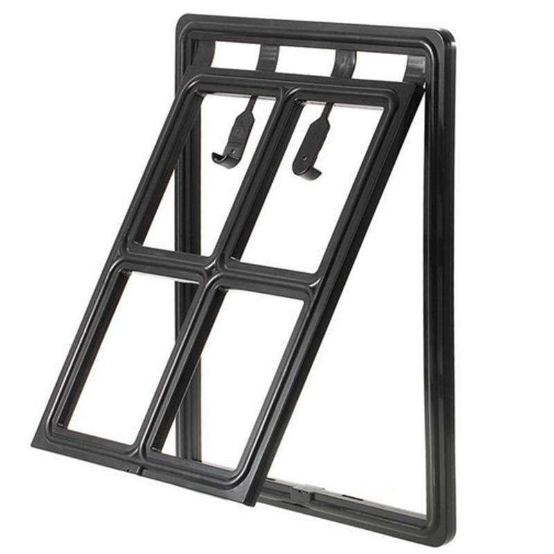 Product Introduction of Durable Plastic Pet Dog Cat Kitty Door for Screen Window Security Flap Gates Pet Tunnel Dog Fence Free Access Safe Door 2
