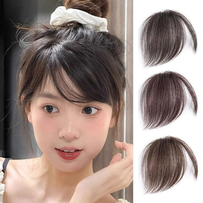 Tóc Người, Liền Mạch, Tóc Mái Nghiêng, Tóc Mái Không Khí Tự Nhiên 3D, Kẹp Nối Tóc Mái Bên, Dành Cho Phụ Nữ 4
