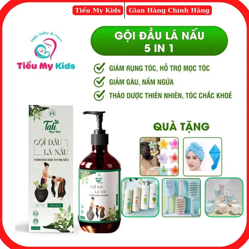 Dầu gội Lá Nấu TALI Hapi hair 5 IN 1 loại 300ml-Hỗ Trợ Giúp Kích Thích Mọc Tóc, giảm gãy rụng tóc, giảm gàu, nấm ngứa, tóc suôn mượt, cho cả nam và nữ [KÈM QUÀ] Women Dưỡng Tóc Chăm Sóc Tóc 0