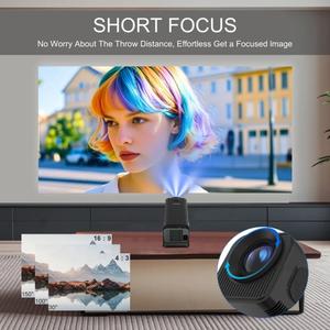 Projektor Mudah Alih, Android 13 t950s, WiFi Mudah Alih, dengan resolusi 160ANSI, Bluetooth 5.21280 * 720P180 °, Teater Rumah Berputar, Menyokong Filem 4K Audio Amplifier