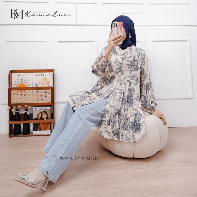 [COD]- Tunik Jumbo ld 130 Terbaru dan Kekinian Atasan Wanita Rayon Vintage Busui Motif Anaya By Kamalin 6