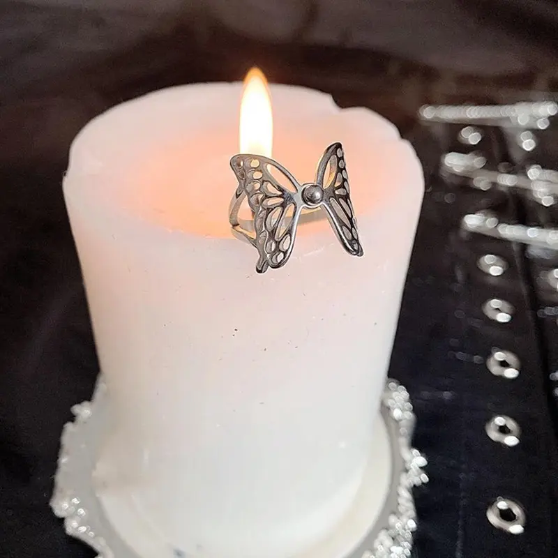 CinCin Kupu Kupu Silver Model Terbuka Aksesoris Perhiasan 2