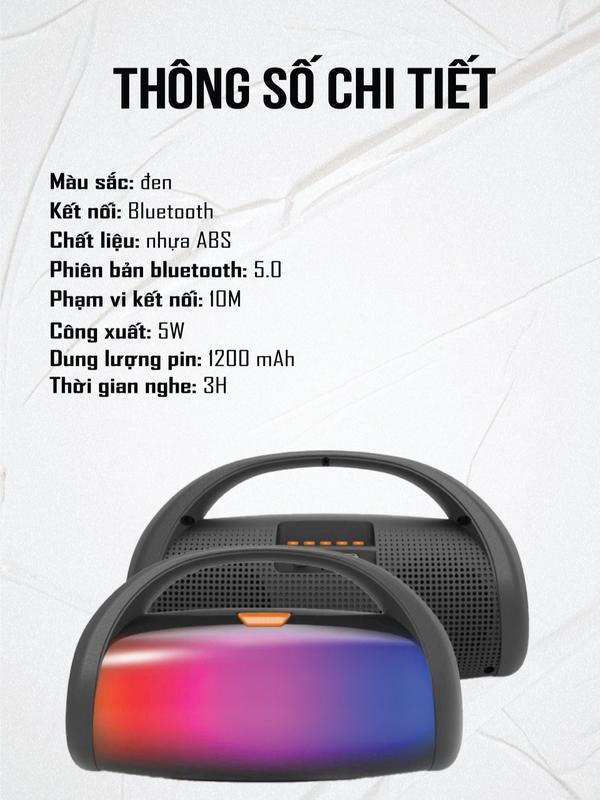 SIÊU PHẨM Loa bluetooth MS-3634BT thiết kế độc lạ có quai xách tay cầm tiện lợi đèn led full mặt loa đèn led nhấp nháy theo nhạc bass đập cực căng âm thanh rất sống động