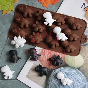 Isi 12 Cetakan Puding Permen Jelly Agar Coklat Nugget Yupi Fondant Silikon Motif Anak Dino Karakter Lucu