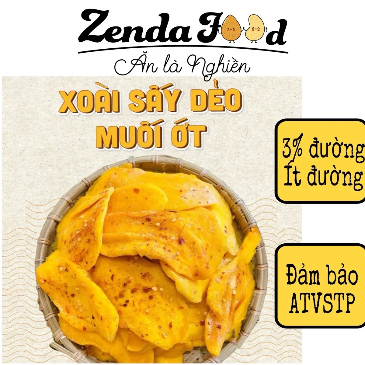 Xoài Sấy Dẻo Zendafood 500Gram