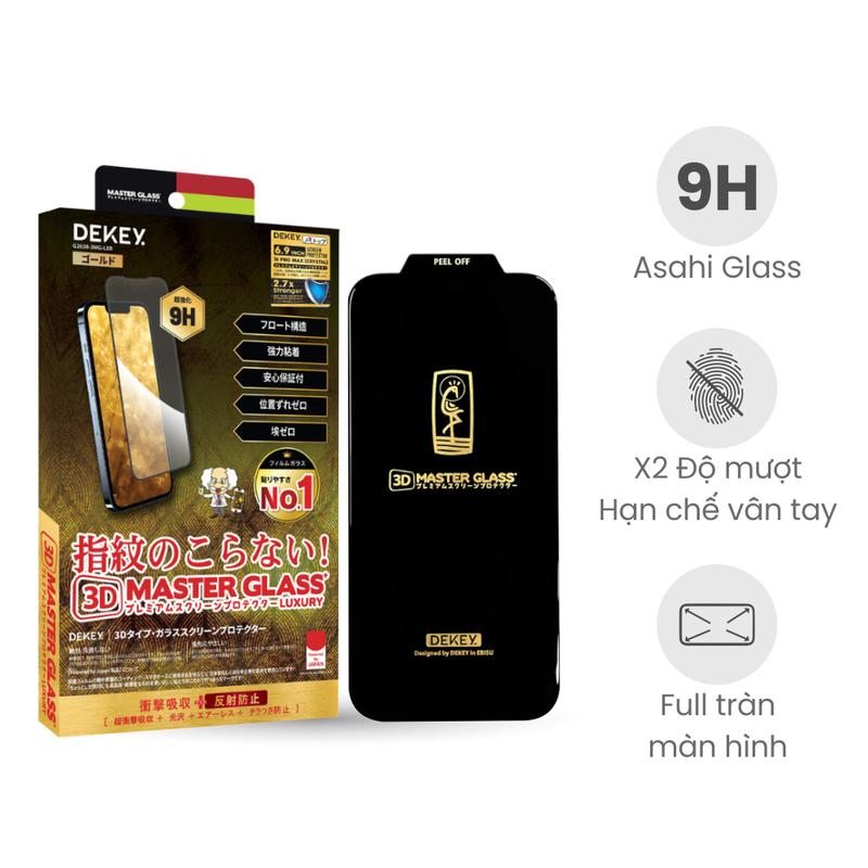 Kính Cường Lực 9H Dekey Master Glass 3D Luxury Cho iPhone X/XS/XSMax/XR/11Pro/11ProMax Cao Su Desire Kính Điện Thoại