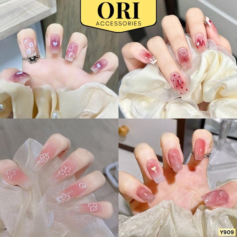 Móng Tay Giả Nail Box Họa Tiết Nổi 3D Mẫu Mới Thời Trang làm nail ORI ACCESSORIES Y909 