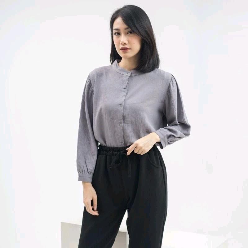 [Lboss] reva blouse cringkle/atasan wanita kekinian/blouse wanita termurah paling trend kemeja viral 7