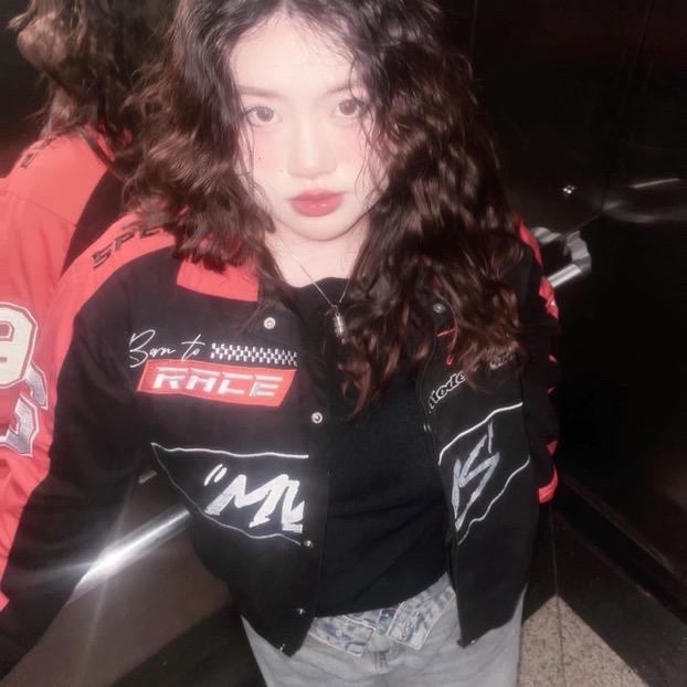 BIGSIZE| Áo khoác jacket cá tính phối 2 màu đỏ đen