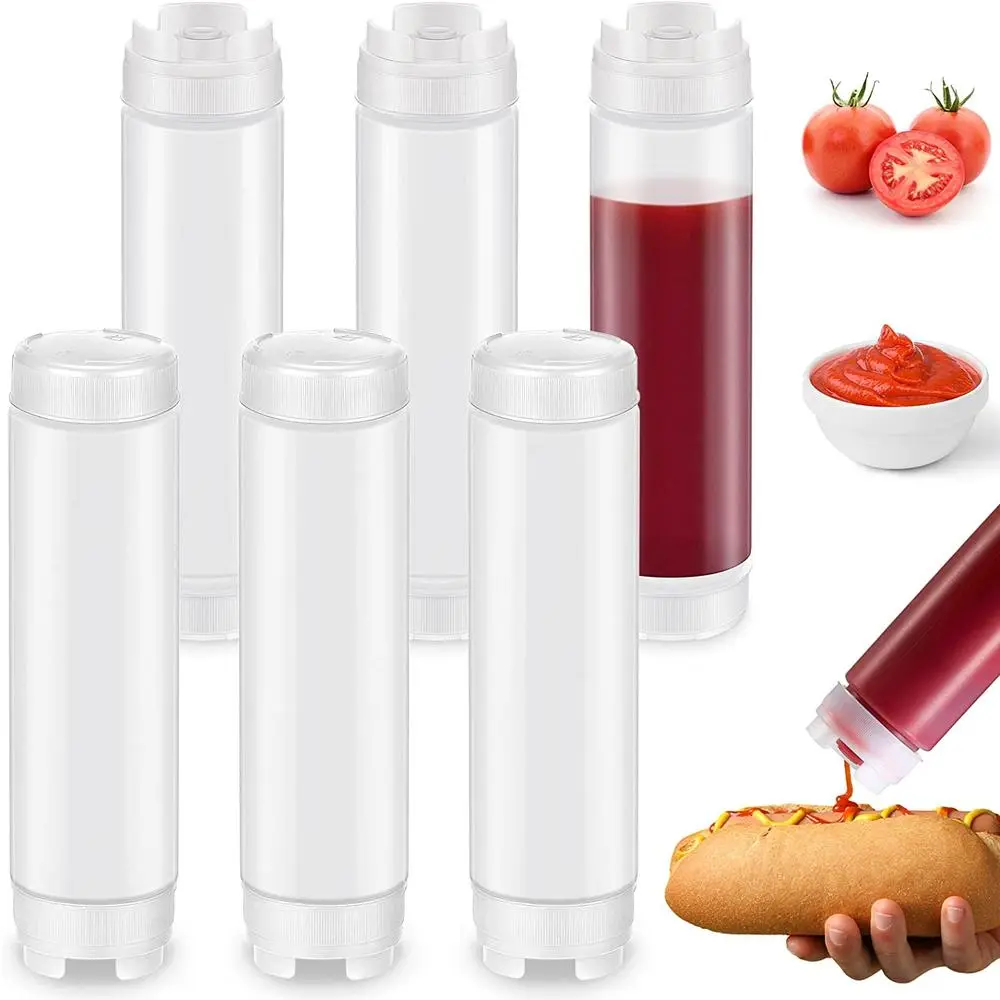 Botol Picit Pengedap Sendiri, Kapasiti Besar, Bahan Plastik Sirap Maple, Dua Hujung, 16 Oz, Botol Sos tomato, Sesuai untuk Perkhemahan Luar, Kegunaan Rumah dan Lain-lain