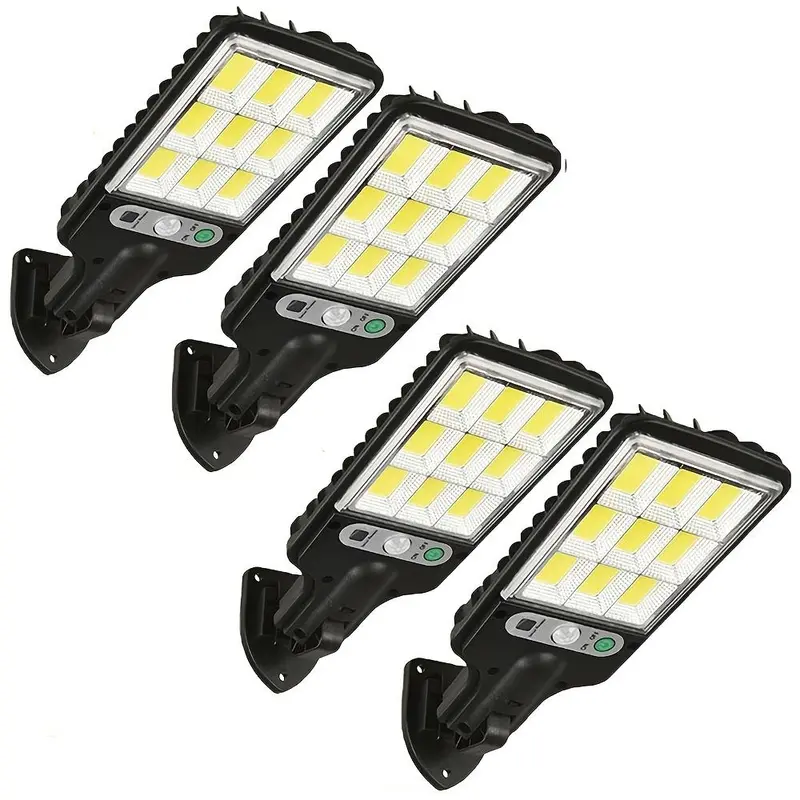 Solar Powered Motion Sensor Light, 4 Counts Safety Solar Street Light with Remote Control, Outdoor Led Light for Garden, Garage, Backyard 0