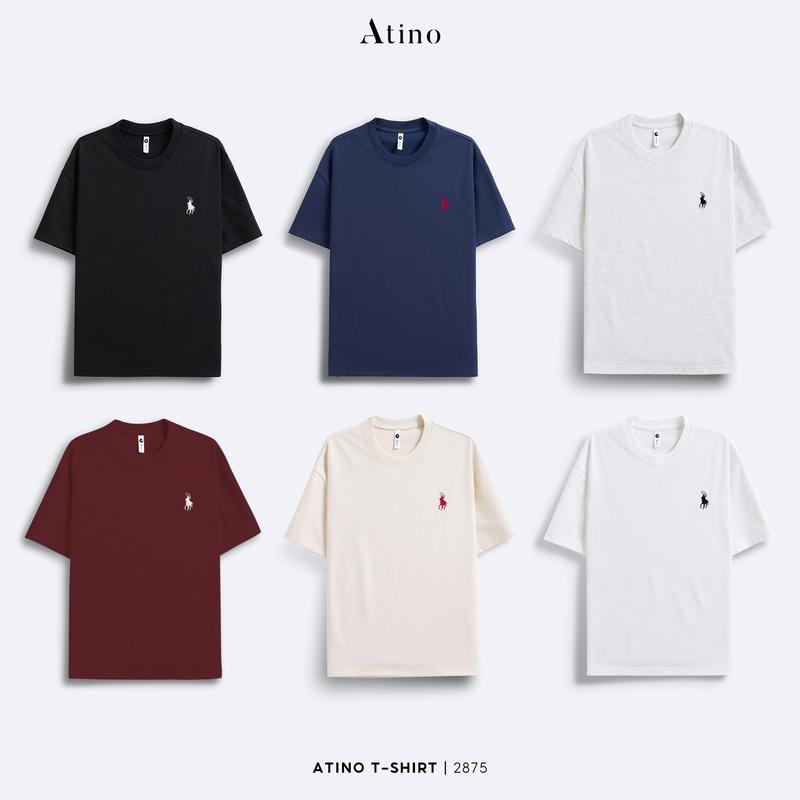IxI Combo 2 Áo Phông Cotton Nam Họa Tiết Ngựa Thêu ATINO L.5.2875 Form Regular