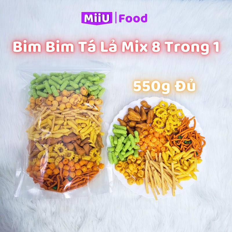 (550g Đủ) Bim Bim Tá Lả Ăn Vặt Mix 8 Trong 1 - MiiU Food, Snack Thức Ăn