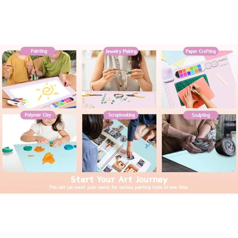 Silicone Painting Mat, 1 Count Waterproof & Washable Painting Pad, Art Supplies for Home School Students 2