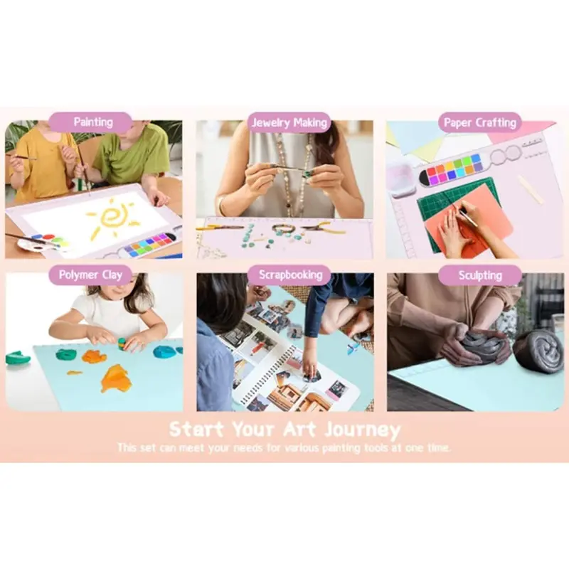 Silicone Painting Mat, 1 Count Waterproof & Washable Painting Pad, Art Supplies for Home School Students 2