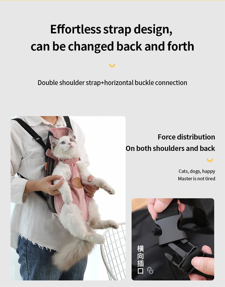 Product Introduction of （Pet Time）Pet Carrier Bag Outdoor Backpack Cat Dog Carrier Breathable backpack Portable cat and pet bag for going out 12