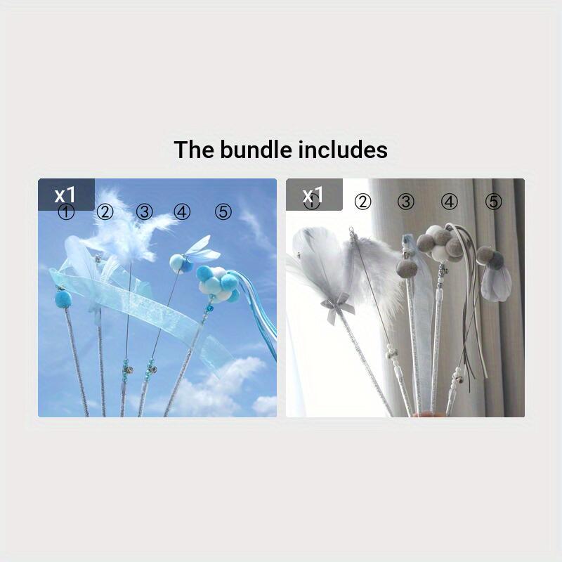 5-Piece Cat Teaser Set: Bite-Resistant Feather & Bell. Interactive Pet Supplies Must-Have! 8