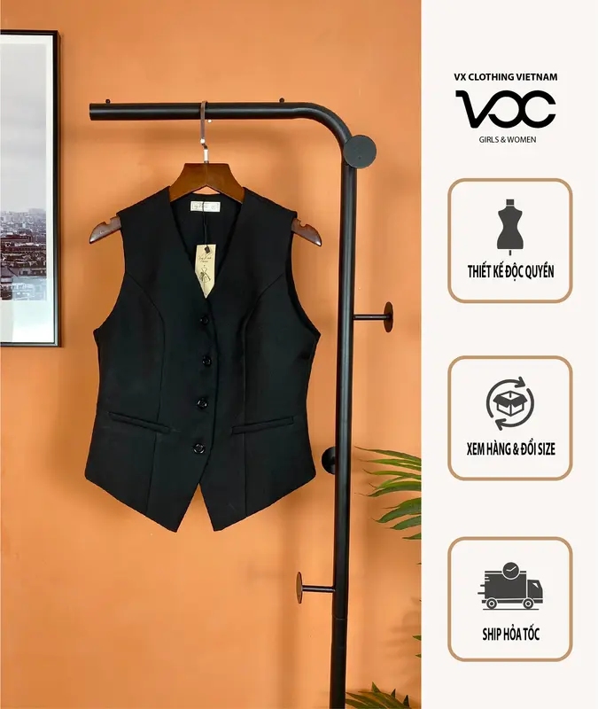 Áo Gilê Nữ cao cấp-thiết kế theo Form chuẩn [Váy Xinh Boutique] Women Top Jean 0