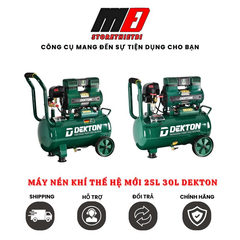 Máy Nén Khí Không Dầu Thế Hệ Mới 25 Lít - 30 Lít Dekton ( Bảo Hành Bình Nén 3 Năm )