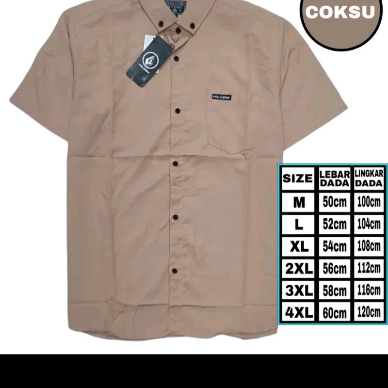 Kemeja Polos Jumbo Pendek XXL XXXL Kemeja Jumbo Pria Polos Lengan Pendek Baju Casual Dewasa Distro 3