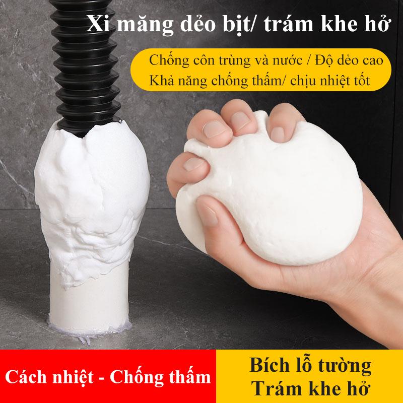 Xi măng trắng dẻo Keo xi măng cách nhiệt chống thấm cách nhiệt bịt lỗ điều hoà đường ống nước ngăn công trùng 20g