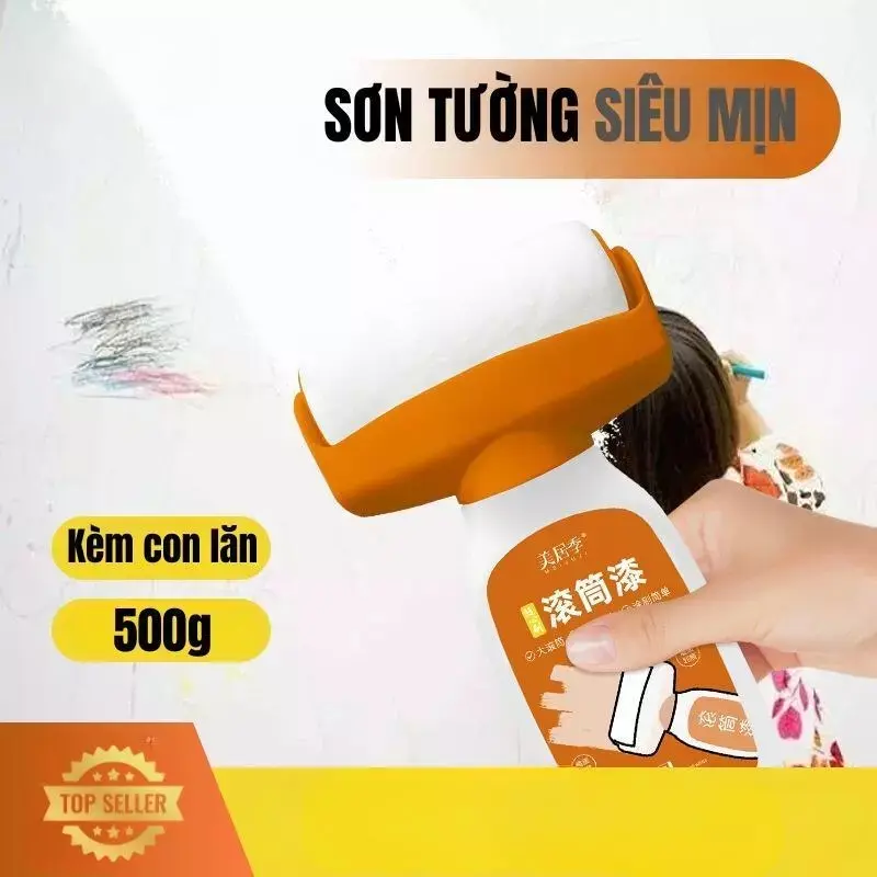Lăn sơn thông minh, con lăn sơn tường mini, dụng cụ sơn tường thông minh xóa vết bẩn tiện lợi 500g 3