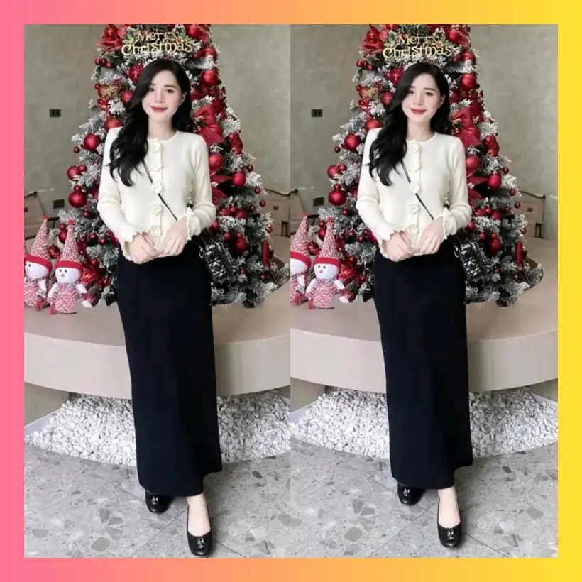 [Hà Linh] Chân váy len dáng dài QCCC Dáng Ôm Co Giãn Nữ Women chân  váy